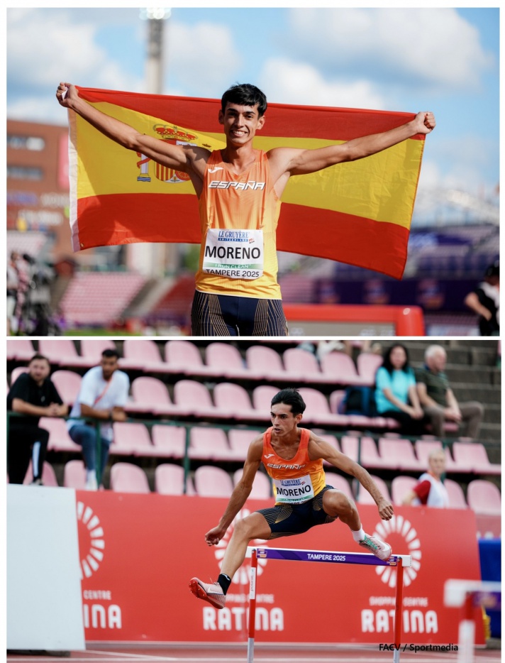Iker Moreno, de decatleta a medallista europeo en los 400 metros vallas/Iker Moreno, de decatleta a medallista europeu en els 400 metres tanques